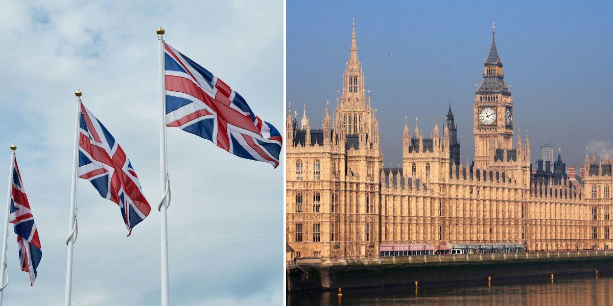 Brittiska flaggor och Westminster Abbey. Från och med den 2 april i år behöver EU-medborgare som ska resa till Storbritannien ansöka om inresetillstånd