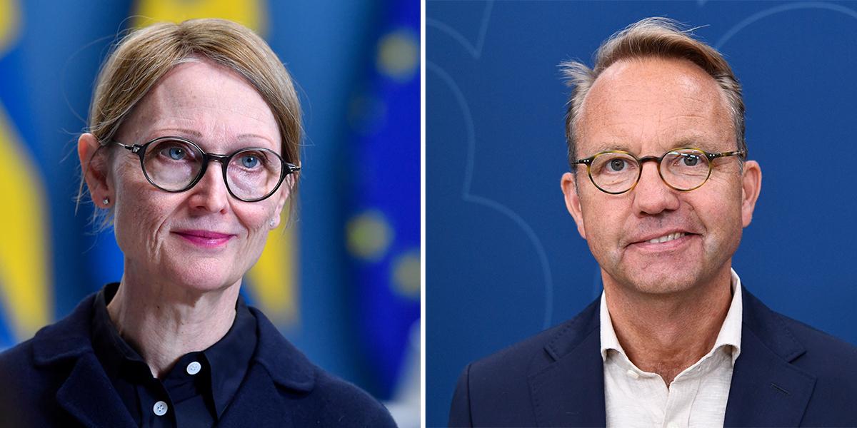 E-hälsomyndighetens generaldirektör Gunilla Nordlöf och Socialstyrelsens generaldirektör Björn Eriksson. En ny rapport visar att många av de tusentals patienter som inte får vård i tid skulle kunna få det