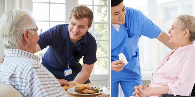 En manlig vårdare hjälper en man och en manlig vårdare hjälper en kvinna. En professor som forskat om mäns våld mot kvinnor tycker inte att män ska få jobba i hemtjänsten, de kan få gå hem till och hjälpa män, men inte vårda kvinnor