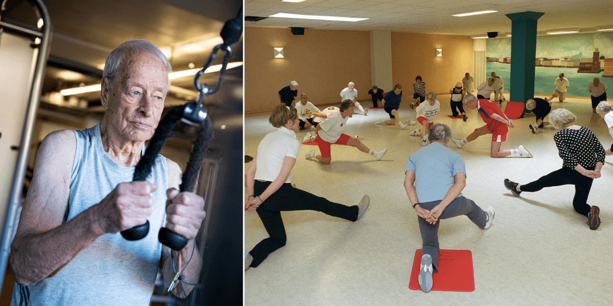 Personer som åldras men ändå tränar.