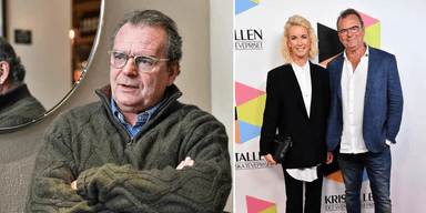 Till vänster: Steffo Törnquist. Till höger: Jenny Strömstedt och Steffo Törnquist kommer till TV-priset Kristallen 2019 på Cirkus.