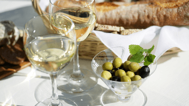 vitt vin oliver bröd