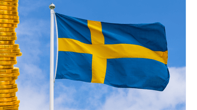 guldmynt svenska flaggan