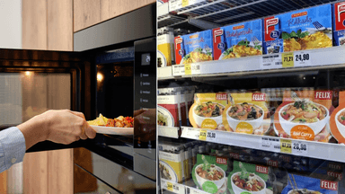 värma mat i micron, färdigrätter