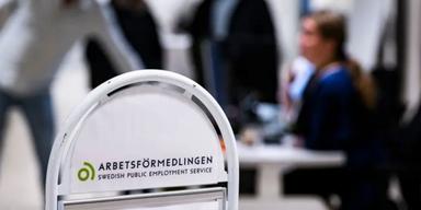 Skylt på Arbetsförmedlingen
