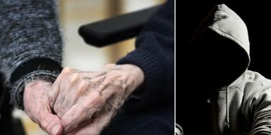 äldreomsorg man i svart skugga