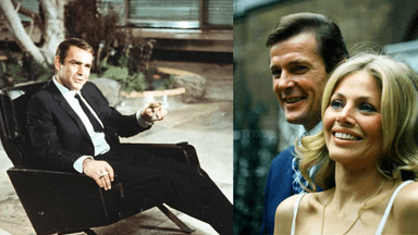Sean Connery, Roger Moore och Britt Ekland.