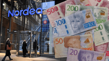 Nordea och svenska sedlar.