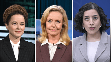 Amanda Lind, Elisabeth Thand Ringqvist och Simona Mohamsson inör valet