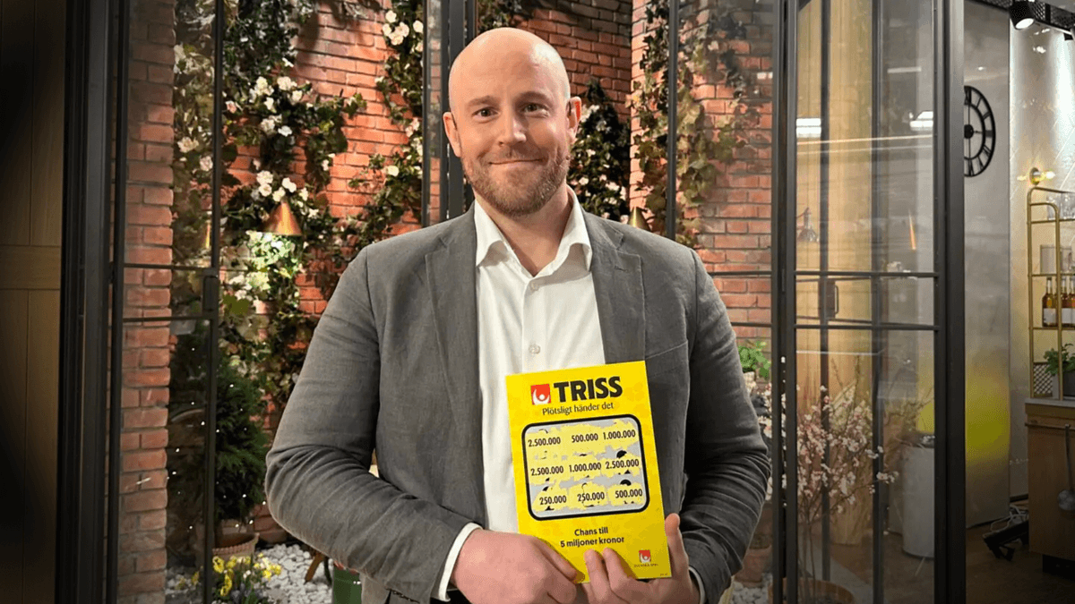 Rasmus har vunnit på triss i tv.